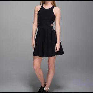 NWT & RARE!  Flattering Lululemon black Away dress.  Size 6.